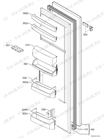 Взрыв-схема холодильника Aeg Electrolux SK91840-4I - Схема узла Door 003